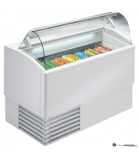 Vitrina tropicalizada para helado - cristal curvo