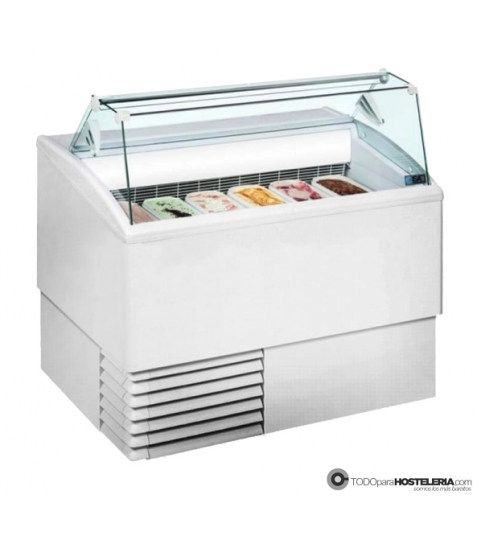 Vitrina tropicalizada para helado - cristal recto