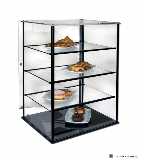 Vitrina neutra cerrada de cristal plano de 3 estantes