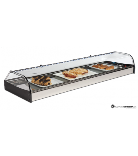 Vitrina caliente de bandeja plana